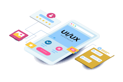 Product modernization illustration with interface updates and launch flow